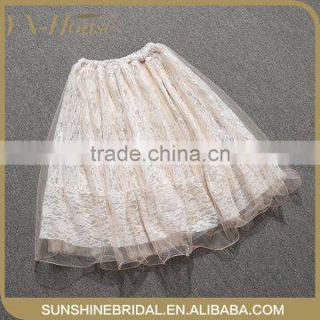 2016 new design summer A - line skirt female sweet princess skirt Lace yarn maxi dress
