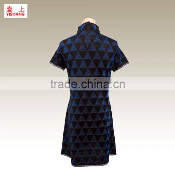 Hot Sale Jacquard Fashion Sweater 51%Acrylic 48.5%Polyester 0.5%Spandex Lady Fashion Dress Sweater photo-2
