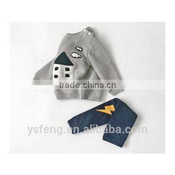Cartoon House Pattern Cute Design Baby Boy Sweater photo-6