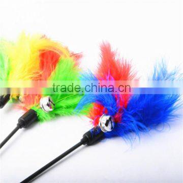 Plastic Wand Pet Teaser Feather Multicolor photo-3
