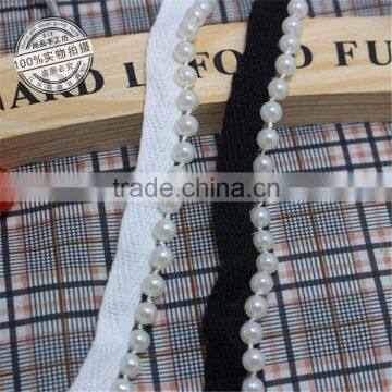 Sewing Accessories Black White 6mm Pearl Bridal Beaded Rhinestone belt Lace