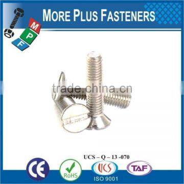 Made in Taiwan Metric Machine Screw DIN 963 ISO 2009 Slotted Flat Head Countersunk Steel Zinc Plated