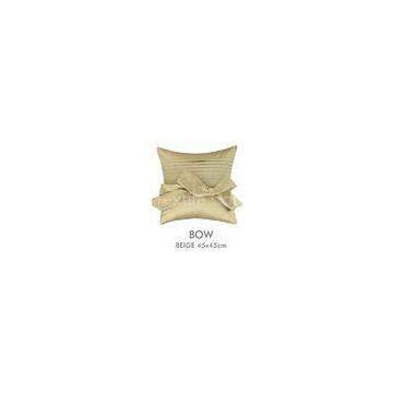 18 Inch Car Room Handmade Decorative Pillows Yellow Cushion With Slub Polysilk