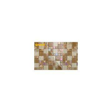 Classical Brown Iridescent Glass Mosaic Tile , Iridescent Glass Subway Tile
