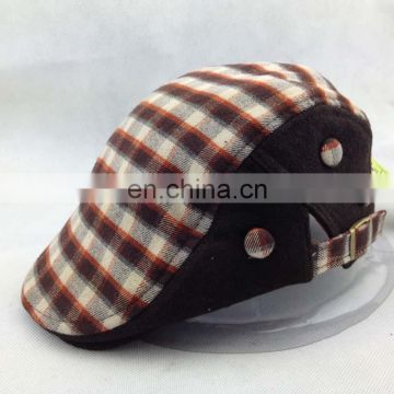 Wholesale Fashion Plaid Duckbill Ivy Caps and Hats with Double Buckle Adjustment for adult