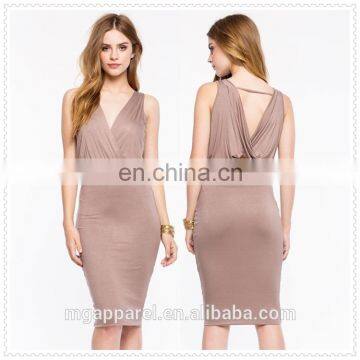 outdoor high quality ladies fancy vintage twist back dress for sale OEM service