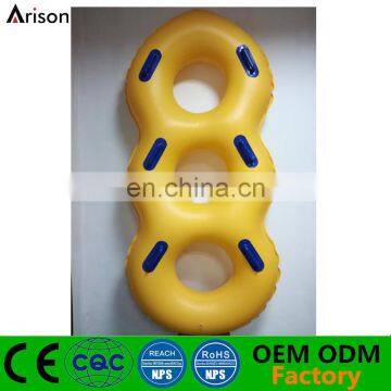 Round inflatable 3-person water skiing ring inflatable water skiing tube inflatable swimming tube for 3 people for water parks