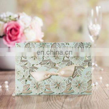 Novel Design 6061 Elegant Flower Laser Cut Wedding Invitation Cards