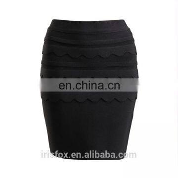 Black mini short frilly skirts with lace tight pencil skirt