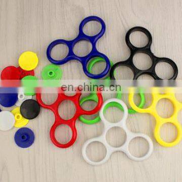 Tri-Spinner Fidget Toy Accessories Desktoy Focus Stress Anxiety Relief Spinner Frame with Two Buttons Caps Cover for Finger Hand