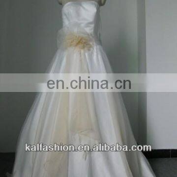 EB2253 Ivory Assorted Champagne Flower Bridal Dress