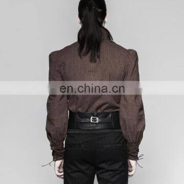 Men's Underbust Black Leather Buttoned Corsage Belt Punk Rave S-211 photo-4