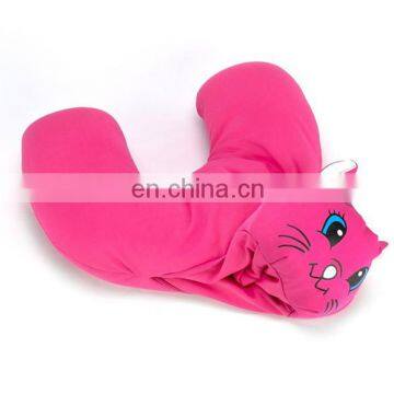 Pretty Rose Pink Kitty Cat Plush Toy 2 in 1 Reversible Soft Memory Foam Travel Support U Shape Neck Pillow photo-5