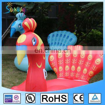 2017 New Water Game Red Inflatable Peacock Beach Flaot