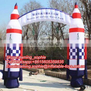 Customized Inflatable Rocket Arch Entrance for Outdoors Advertising