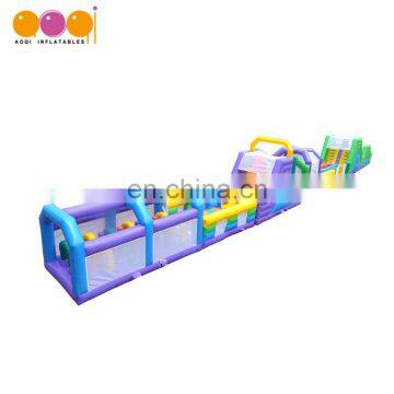 Outdoor playground sport games color inflatable obstacle course for sale