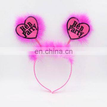 Hot - haired with feather headdress peach head peach heart Hen party headband