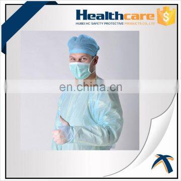 Disposable cpe plastic gown best selling,pp/cpe/sms surgical drapes gowns,Disposable CPE gown with thumb up