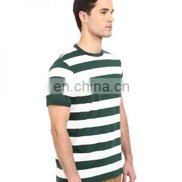 180 Grams 100% Cotton Men Custom Logo Tshirts Stripe Design photo-2