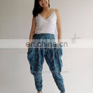 Lightweight cotton pants Baggy Rayon Ladies with Art Printed