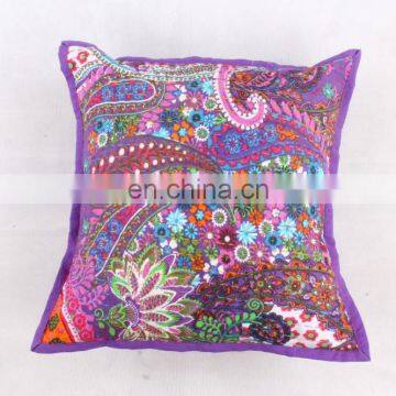 Indian Cotton Handmade Multi Colour Kantha Cushion Cover Kantha Throw Pillow Cover Hand Quilted Decorative Cushion Cover Art