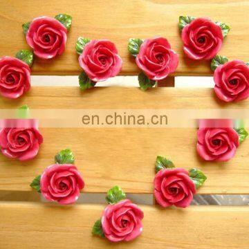 2017 new design red flowers pvc fridge magnet for promotional