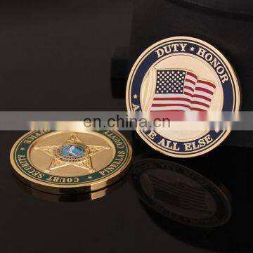 hard enamel American style gold challenge coin