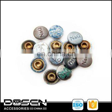 Mix Color Antique Finishing Spray Paint Embossed Logo Wholesale Decoration Rivet Caps Studs For Shoes Jeans Bag Clothing Spikes photo-2