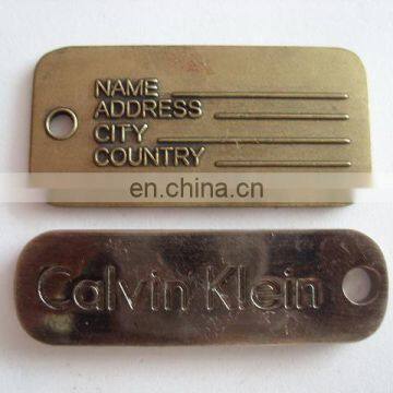 plated customized private printed care garment cloth metal brand label tag