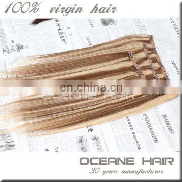 TOP quality piano color lace clip in hair extension