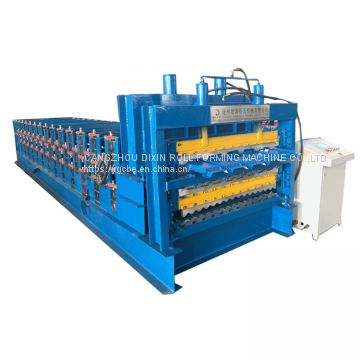 Three layers galvanized color steel sheet roll forming machine