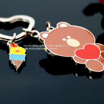 Net red bear keychain metal keychain factory quick production