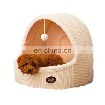 Lovely pet cages, carriers & houses cat house cave 100% cotton cat kennel with toy ball