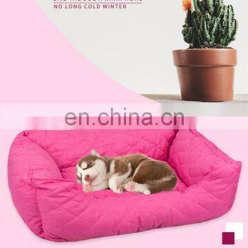 Manufacturer Wholesale Plain Cotton Stuffed Pink Blue Dog Warm Soft Bed photo-6
