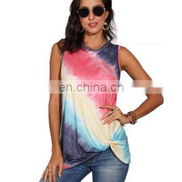 2020 New European and American Women's Gradient Color Explosion Printed Sleeveless Vest T-shirt Tops Women photo-6