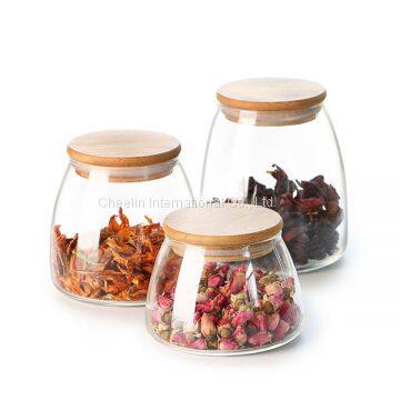 Borosilicate Glass Jar Food Storage with Bamboo Lid