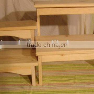 Custom Logo and Color Solid Bedroom Bedside Wooden Chair Step Stool