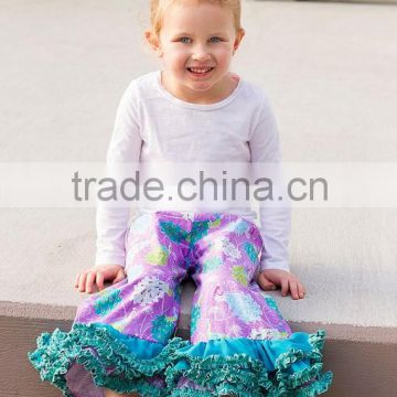 custom dongguan clothing flower fashion ruffle cheap baby pants