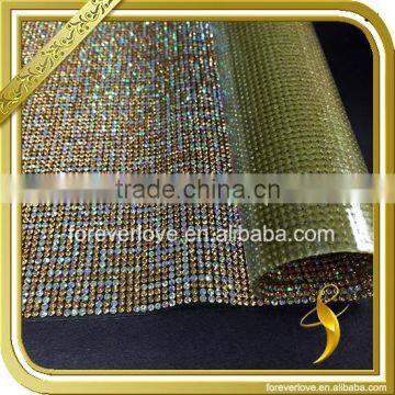 Wholesale dmc rhinestone mesh ab crystal trimming korean hotfix rhinestones banding FRM-213