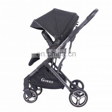 Luxury Hand Sewing Leather Handle European Style Portable Baby Child Travel Pram Buggy