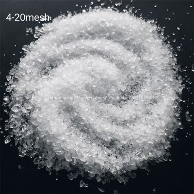 High Grade purity Fused Transparent White Colored Quartz Sand 4-20mesh