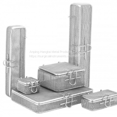 Stainless steel screens for small parts with clip closure Fine mesh baskets