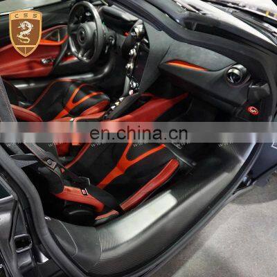 Interior trim carbon fiber car welcome door pedal sill protector scuff for for Mclaren 720s OEM style