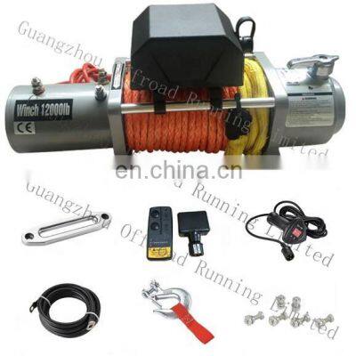 Heavy duty electric winch with Nylon rope 4X4