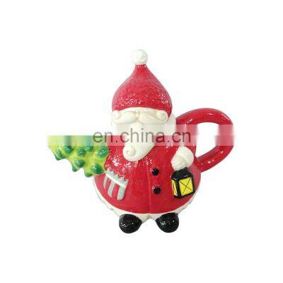 christmas ceramic teapot