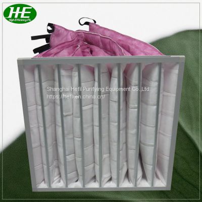 AHU Bag Filter / Synthetic Fiber Pocket HVAC Air Filter Manufacturer