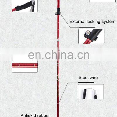 Aluminum Alloy Folding Stick Ultra Light Mountaineering Cane Telescopic Trekking Poles Walking Stand Climbing Camping Cane photo-4