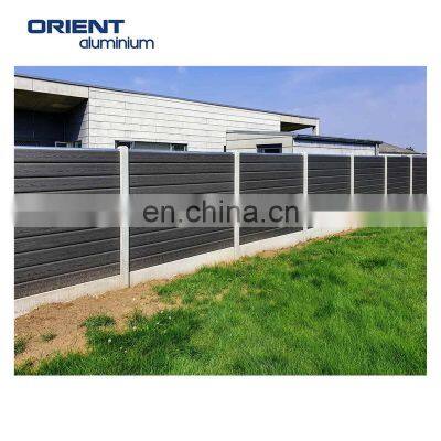 Aluminum Post Design Wood Plastic Composite WPC Waterproof Fencing Privacy Fence