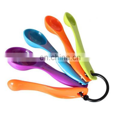 New Promotional High Quality Colorful Plastic 5 Sets ABS Color Measuring Spoon Set