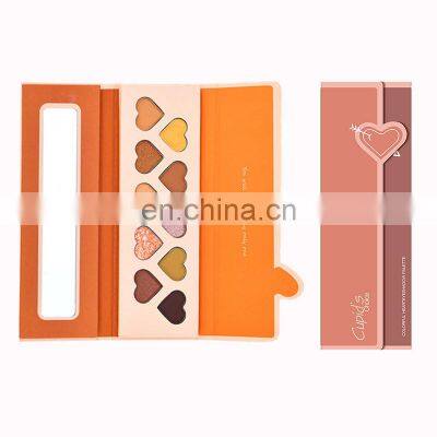 Heart shape custom your logo luxury eyeshadow palette packaging love tag empty makeup palette